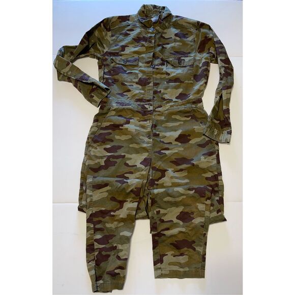 Outerknown S.E.A. ‎ Suit Women's Button Front Jumpsuit In Green Military Size S - Picture 1 of 8